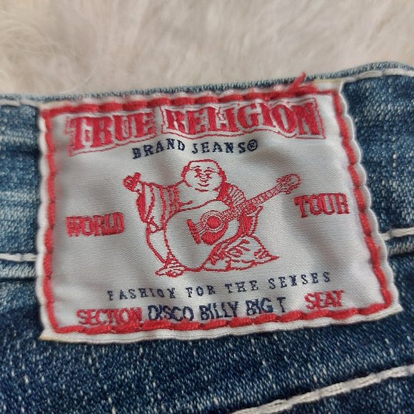 True Religions Women's Blue Disco Billy Big T Denim Jeans Siz 25 - Picture 11 of 11